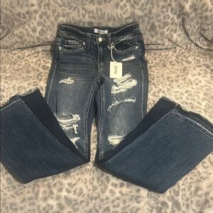 Zenana Outfitters Blue Flare Wide Leg Jeans